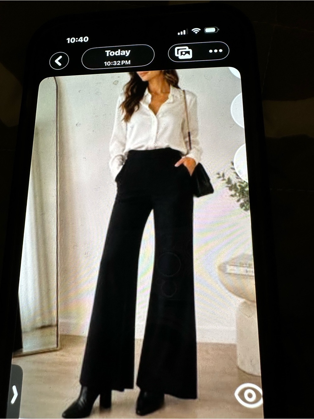 H&M women  black Wide-Leg Dress Pants size large